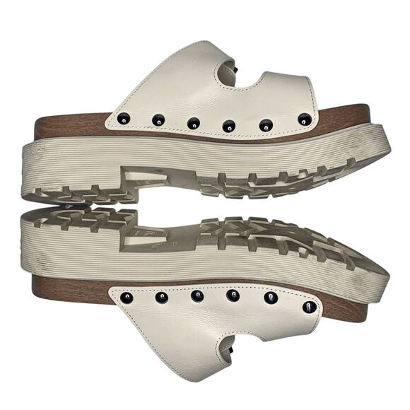 Christian Dior Diorquake Buckle Platform Slip On Wood Sandals Leather EU 38 US 8 - Picture 5 of 10